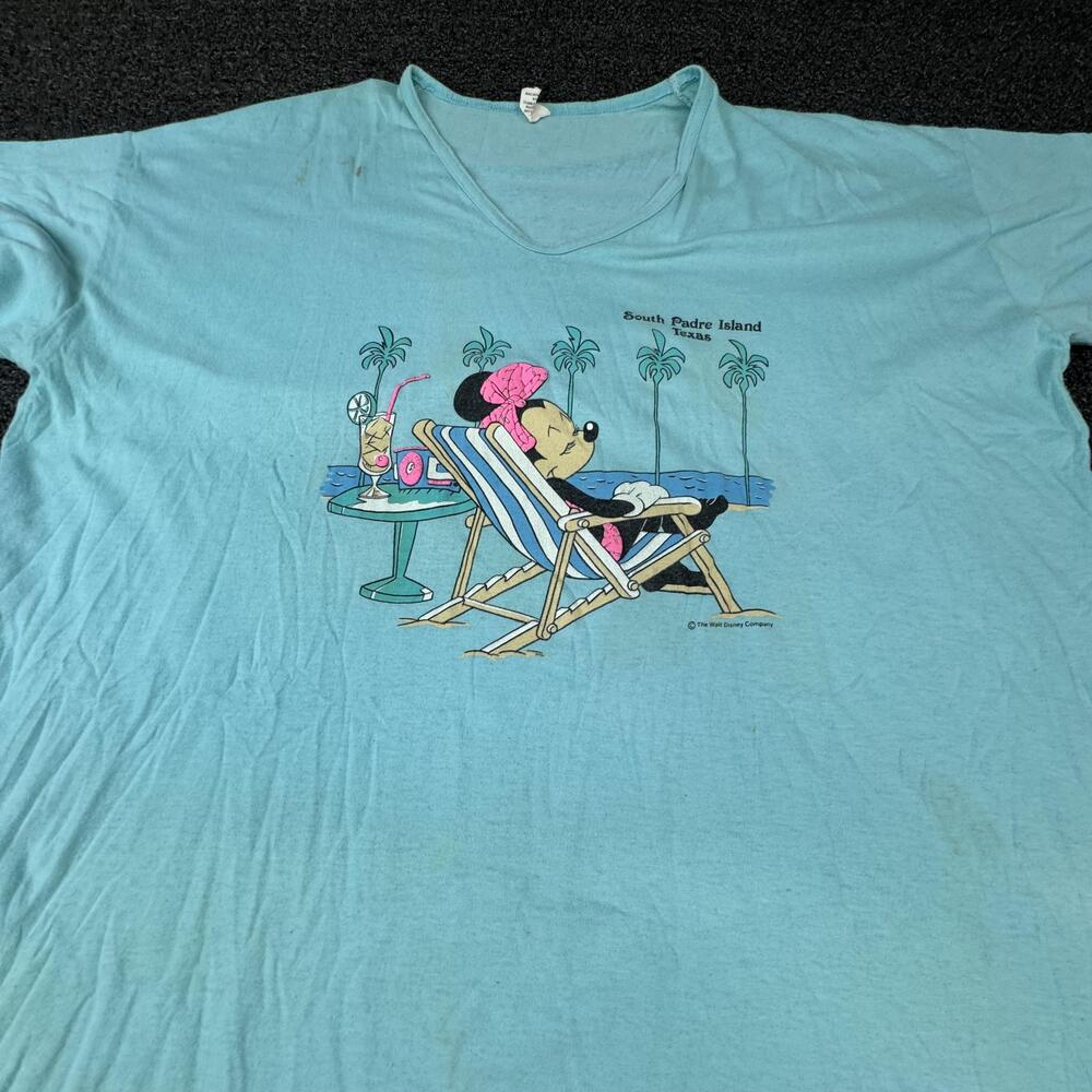 Vtg Sherry T-Shirt Womens One Size Blue Minnie Mouse South Padre Island